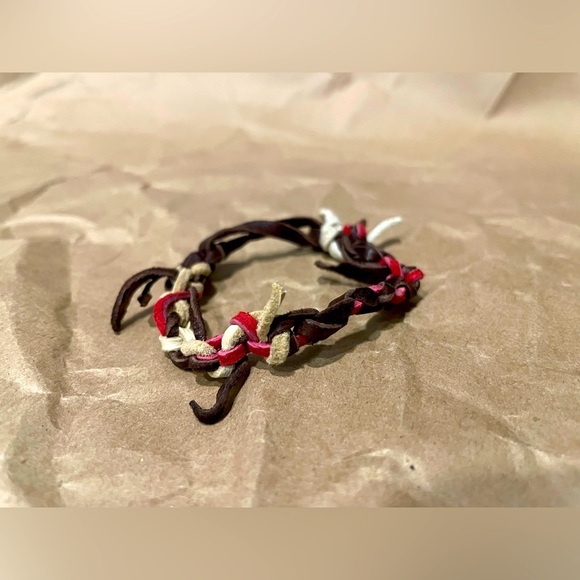 Handmade leather and cord bracelets boho rustic - Picture 3 of 7